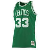 Larry Bird #33 Boston Celtics Kelly 1985-86 Hardwood Classics Mens Swingman Jersey