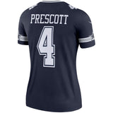 Dak Prescott #4 Dallas Cowboys Women's Navy Legend Jersey