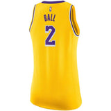 Lonzo Ball #2 Los Angeles Lakers Women's Gold Swingman Jersey - Icon Edition
