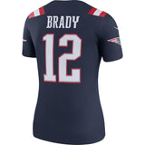 Tom Brady #12 New England Patriots Women's Navy Color Rush Legend Jersey