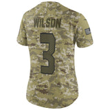 Russell Wilson #3 Seattle Seahawks Women's Camo Salute to Service Limited Jersey