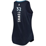Karl-Anthony #32 Towns Minnesota Timberwolves Women's Navy Fast Break Tank