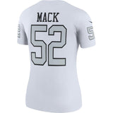 Khalil Mack #52 Oakland Raiders Women's White Color Rush Legend Jersey