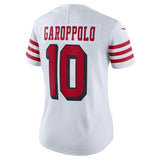 Jimmy Garoppolo #10 San Francisco 49ers Women's White Color Rush Vapor Untouchable Limited Player Jersey