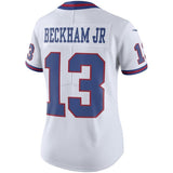 Odell Beckham Jr #13 New York Giants Women's White Color Rush Limited Jersey