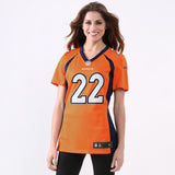 CJ Anderson #22 Denver Broncos Women's Orange Game Jersey