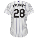 Nolan Arenado #28 Colorado Rockies Women's White Home