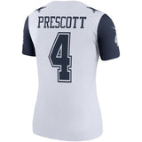 Dak Prescott #4 Dallas Cowboys Women's White Color Rush Legend Jersey