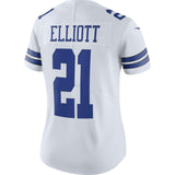 Ezekiel Elliott #21 Dallas Cowboys Women's White Vapor Untouchable Limited Jersey