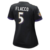 Joe Flacco #5 Baltimore Ravens Women's Black Game Jersey
