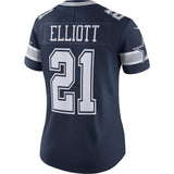 Ezekiel Elliott #21 Dallas Cowboys Women's Navy Vapor Untouchable Limited