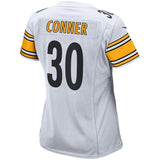 James Conner #30 Pittsburgh Steelers Women's White/Black Game Jersey