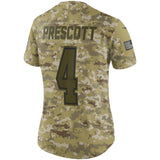 Dak Prescott #4 Dallas Cowboys Women's Camo Salute to Service Limited Jersey