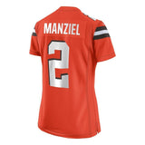 Johnny Manziel #2 Cleveland Browns Women's Orange Game Jersey