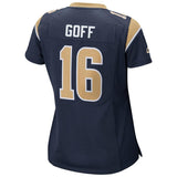 Jared Goff #16 Los Angeles Rams Women's Navy Super Bowl LIII Bound Game Jersey
