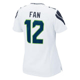 Fan 12 Seattle Seahawks Women's White Game Jersey