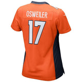 Brock Osweiler #17 Denver Broncos Women's Orange Game Jersey