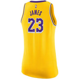 LeBron James #23 Los Angeles Lakers Women's Gold Swingman Jersey - Icon Edition
