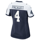 Dak Prescott #4 Dallas Cowboys Women's Navy Alternate Game Jersey