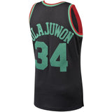 Hakeem Olajuwon #34 Houston Rockets Black 1993-94 Hardwood Classics Christmas Swingan Jersey