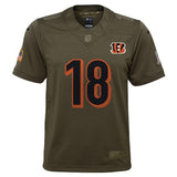A.J. Green #18 Cincinnati Bengals Youth Olive Salute to Service Game Jersey