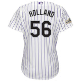 Greg Holland #56 Colorado Rockies Women's White 2017 Postseason