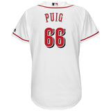 Yasiel Puig #66 Cincinnati Reds Women's White Home Cool Base Player Jersey