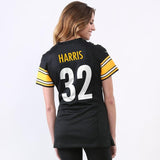 Franco Harris #32 Pittsburgh Steelers Women's Black Retired Game Jersey