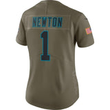 Cam Newton #1 Carolina Panthers Women's Olive Salute to Service Limited Jersey