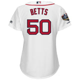 Mookie Betts #50 Boston Red Sox Women's White 2018 World