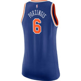 Kristaps Porzingis #6 New York Knicks Women's Blue Swingman Jersey - Icon Edition