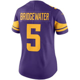 Teddy Bridgewater #5 Minnesota Vikings Women's Purple Color Rush Limited Jersey