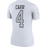 Derek Carr #4 Oakland Raiders Women's White Color Rush Legend Jersey
