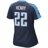 Derrick Henry #22 Tennessee Titans Women's Navy Game Jersey