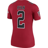 Matt Ryan #2 Atlanta Falcons Women's Red Color Rush Legend Jersey