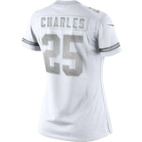 Jamaal Charles #25 Kansas City Chiefs Women's White Platinum Jersey
