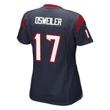 Brock Osweiler #17 Houston Texans Women's Navy Game Jersey