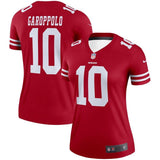 Jimmy Garoppolo #10 San Francisco 49ers Women's Scarlet Legend Jersey