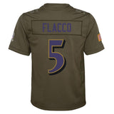Joe Flacco #5 Baltimore Ravens Youth Olive Salute to Service Game Jersey