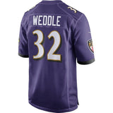 Eric Weddle #32 Baltimore Ravens Youth Purple Game Jersey