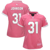 Johnson Arizona #31 Cardinals Youth Girls Pink Bubble Gum Jersey