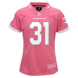 Johnson Arizona #31 Cardinals Youth Girls Pink Bubble Gum Jersey