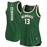 Malcolm Brogdon #13 Milwaukee Bucks Women's Hunter Green Fast Break Tank