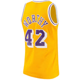 James Worthy #42 Los Angeles Lakers Gold Hardwood Classics Mens Swingman Jersey