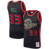 Grant Hill #33 Detroit Pistons Black Hardwood Classics Christmas Swingan Jersey
