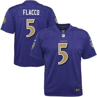 Joe Flacco #5 Baltimore Ravens Youth Purple Color Rush Game Jersey