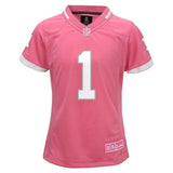 Newton Carolina #1 Panthers Girls Youth Pink Bubble Gum Jersey
