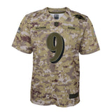 Justin Tucker #9 Baltimore Ravens Youth Camo Salute to Service Game Jersey