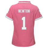 Newton Carolina #1 Panthers Girls Youth Pink Bubble Gum Jersey