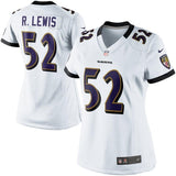 Ray Lewis #52 Baltimore Ravens Women's White Game Jersey